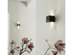 Lámparas de pared Solenix moderno de aluminio/vidrio - 1 fuentes luminosas 3000K - L.10 x A.30 cm - negro