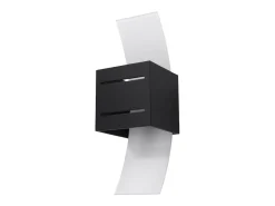 Lámparas de pared Solenix moderno de aluminio/vidrio - 1 fuentes luminosas 3000K - L.10 x A.30 cm - negro
