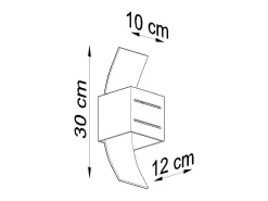 Lámparas de pared Solenix moderno de aluminio/vidrio - 1 fuentes luminosas 4000K - L.10 x A.30 cm - negro