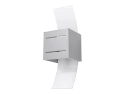 Lámparas de pared Solenix moderno de aluminio/vidrio - 1 fuentes luminosas 4000K - L.10 x A.30 cm - gris