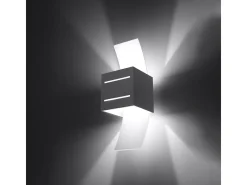 Lámparas de pared Solenix moderno de aluminio/vidrio - 1 fuentes luminosas 4000K - L.10 x A.30 cm - gris