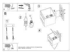 Lámparas de pared Solenix moderno de aluminio/vidrio - 1 fuentes luminosas 4000K - L.10 x A.30 cm - gris