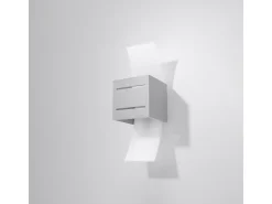 Lámparas de pared Solenix moderno de aluminio/vidrio - 1 fuentes luminosas 3000K - L.10 x A.30 cm - gris