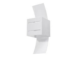 Lámparas de pared Solenix moderno de aluminio/vidrio - 1 fuentes luminosas 3000K - L.10 x A.30 cm - blanco