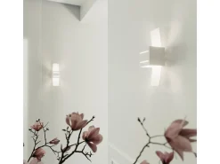 Lámparas de pared Solenix moderno de aluminio/vidrio - 1 fuentes luminosas 4000K - L.10 x A.30 cm - blanco