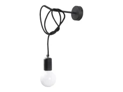 Lámparas de pared Speis desván de tela/acero - 1 fuentes luminosas 3000K - L.8 x A.100 cm - negro