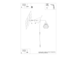 Lámparas De Pared Suba Industrial De Acero - 1 Fuentes Luminosas - L.15 X A.23 Cm - Negro