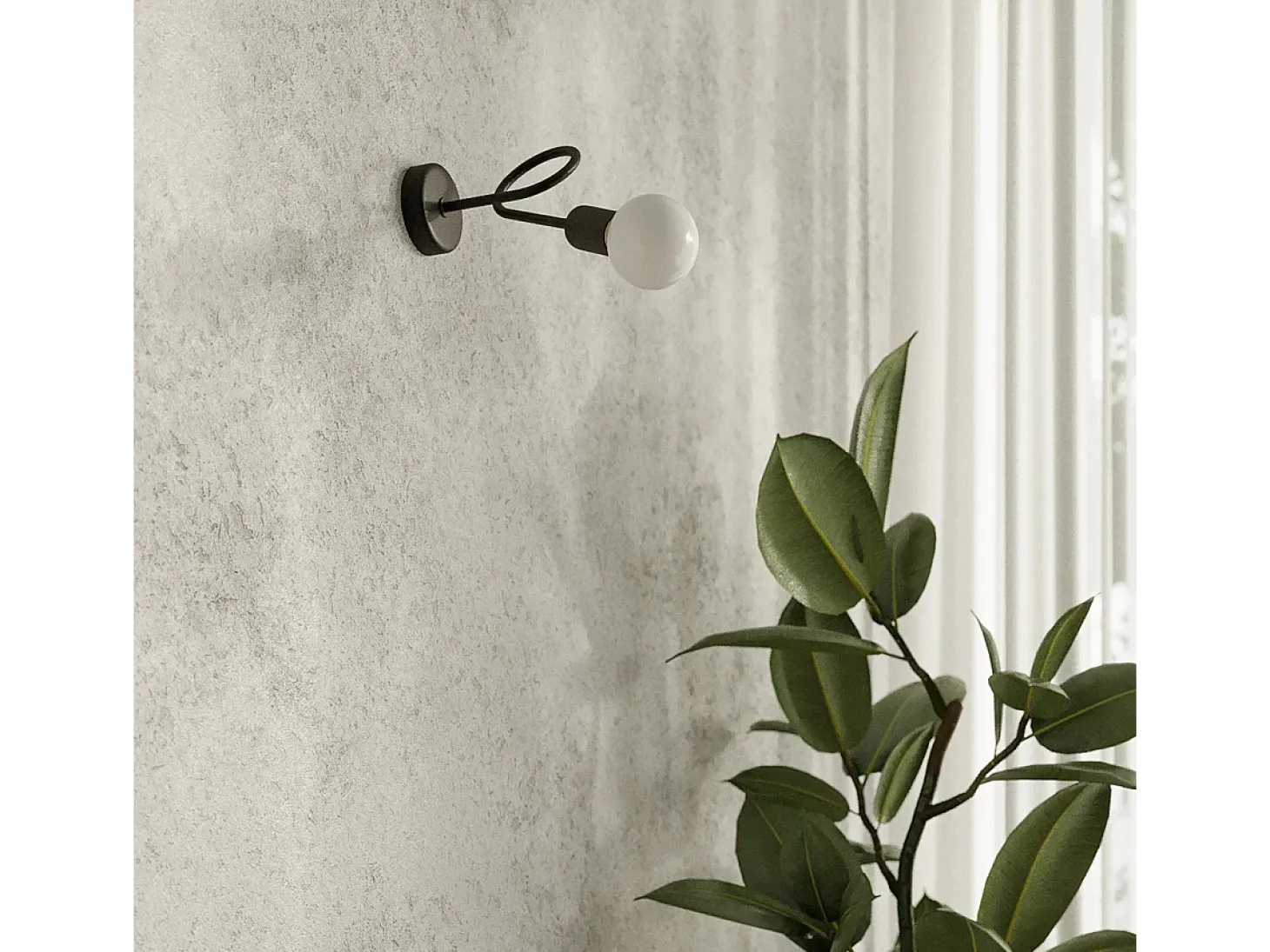 Lámparas De Pared Supeł Industrial De Acero - 1 Fuentes Luminosas - L.25 X A.20 Cm - Negro