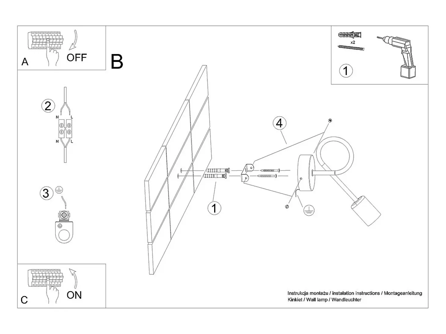 Lámparas De Pared Supeł Industrial De Acero - 1 Fuentes Luminosas - L.25 X A.20 Cm - Negro