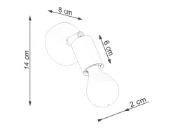 Lámparas de pared Synfex minimalista de acero - 1 fuentes luminosas 4000K - L.8 x A.14 cm - negro
