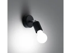 Lámparas de pared Synfex minimalista de acero - 1 fuentes luminosas 4000K - L.8 x A.14 cm - negro