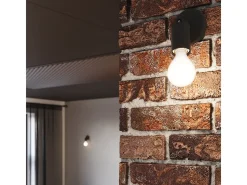 Lámparas de pared Synfex minimalista de acero - 1 fuentes luminosas 4000K - L.8 x A.14 cm - negro