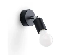 Lámparas de pared Synfex minimalista de acero - 1 fuentes luminosas 4000K - L.8 x A.14 cm - negro