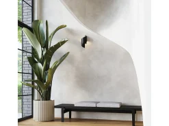 Lámparas De Pared Talassa Moderno De Acero - 1 Fuentes Luminosas - L.15 X A.31 Cm - Negro