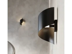 Lámparas De Pared Talassa Moderno De Acero - 1 Fuentes Luminosas - L.15 X A.31 Cm - Negro
