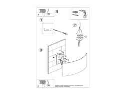 Lámparas de pared Terrium moderno de acero - 2 fuentes luminosas 3000K - L.34 x A.14 cm - negro