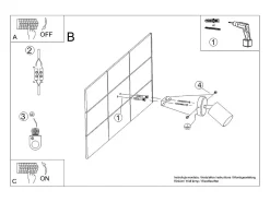 Lámparas de pared Torim minimalista de acero - 1 fuentes luminosas 4000K - L.8 x A.18,5 cm - negro