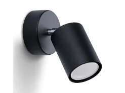 Lámparas de pared Torim minimalista de acero - 1 fuentes luminosas 4000K - L.8 x A.18,5 cm - negro