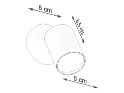 Lámparas de pared Torim minimalista de acero - 1 fuentes luminosas 4000K - L.8 x A.18,5 cm - negro