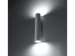 Lámparas de pared Toris moderno de acero - 2 fuentes luminosas 4000K - L.6 x A.30 cm - blanco