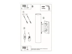 Lámparas de pared Toris moderno de acero - 2 fuentes luminosas 3000K - L.6 x A.30 cm - negro