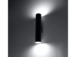 Lámparas de pared Toris moderno de acero - 2 fuentes luminosas 4000K - L.6 x A.30 cm - negro