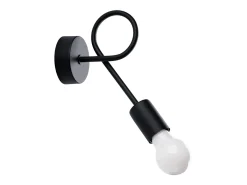 Lámparas de pared Varilex industrial de acero - 1 fuentes luminosas 3000K - L.23 x A.19 cm - negro
