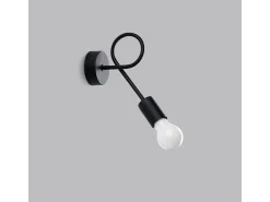 Lámparas de pared Varilex industrial de acero - 1 fuentes luminosas 3000K - L.23 x A.19 cm - negro