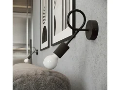 Lámparas de pared Varilex industrial de acero - 1 fuentes luminosas 4000K - L.23 x A.19 cm - negro