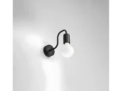 Lámparas De Pared Vector Industrial De Acero - 1 Fuentes Luminosas - L.8,5 X A.20 Cm - Negro