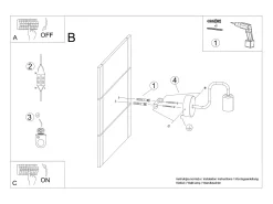 Lámparas De Pared Vector Industrial De Acero - 1 Fuentes Luminosas - L.8,5 X A.20 Cm - Negro