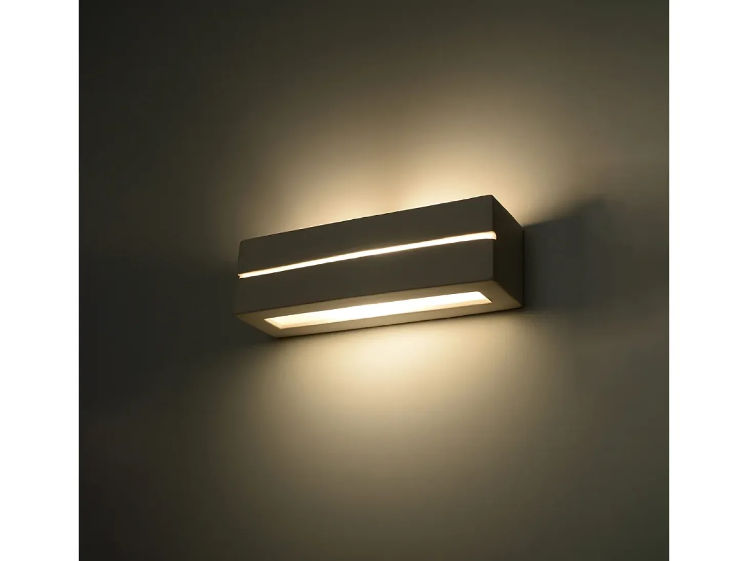 Lámparas De Pared Vega Moderno De Cerámica - 1 Fuentes Luminosas - L.32,5 X A.9,5 Cm - Blanco