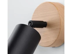 Lámparas De Pared Verdo Moderno De Acero/Madera - 1 Fuentes Luminosas - L.16 X A.16 Cm - Madera Negra