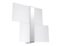 Lámparas de pared Verre moderno de acero/vidrio - 2 fuentes luminosas 3000K - L.39 x A.28 cm - cromo/blanco