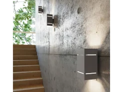 Lámparas de pared Vivus desván de aluminio - 1 fuentes luminosas 4000K - L.10 x A.20 cm - gris