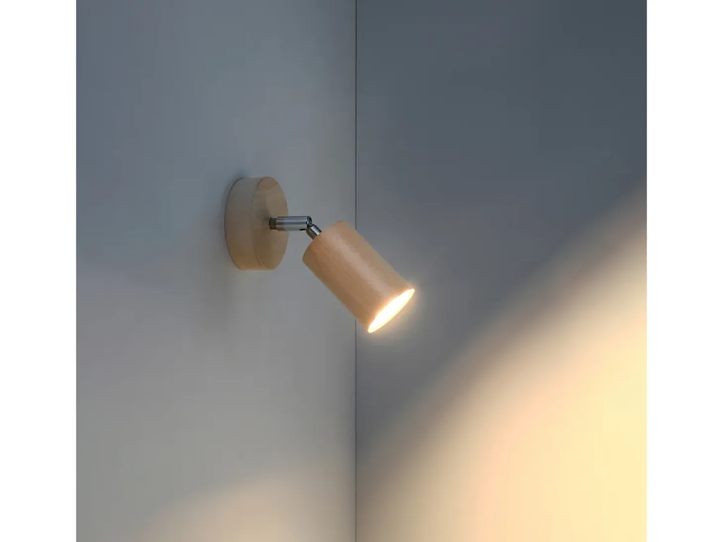 Lámparas de pared Vorix escandinavo de madera - 1 fuentes luminosas 4000K - L.10 x A.20 cm - madera natural
