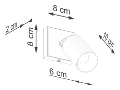 Lámparas De Pared Winx Moderno De Acero - 1 Fuentes Luminosas - L.8 X A.18,5 Cm - Oro Negro