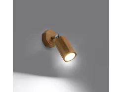 Lámparas de pared Xenor escandinavo de madera - 1 fuentes luminosas 4000K - L.8 x A.17,5 cm - roble