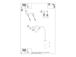 Lámparas de pared Xilar moderno de acero - 1 fuentes luminosas 3000K - L.8 x A.52 cm - negro