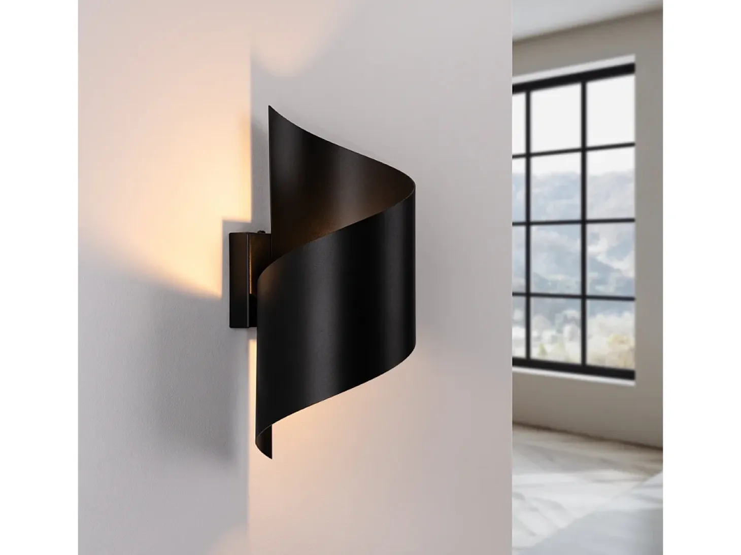 Lámparas de pared Zaltonia moderno de acero - 1 fuentes luminosas 4000K - L.15 x A.31 cm - negro