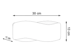 Lámparas de pared Zanila moderno de acero - 1 fuentes luminosas 4000K - L.30 x A.13 cm - negro