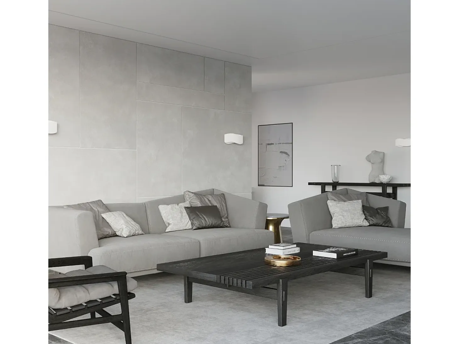 Lámparas de pared Zanila moderno de acero - 2 fuentes luminosas 3000K - L.40 x A.15 cm - blanco