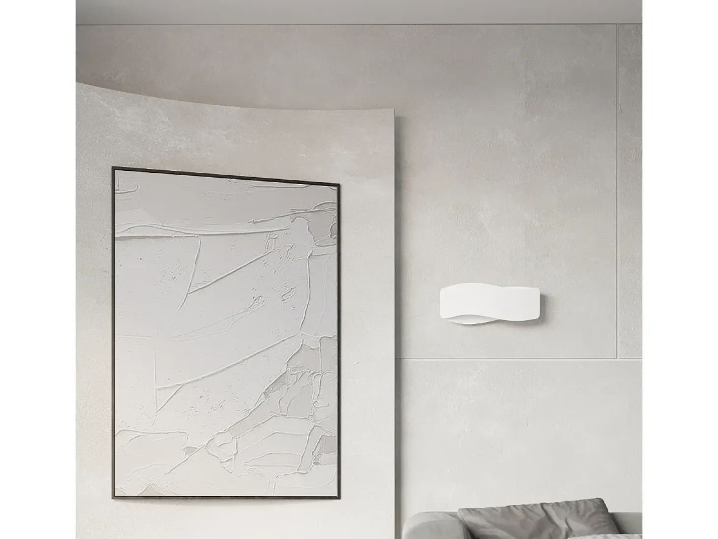 Lámparas de pared Zanila moderno de acero - 2 fuentes luminosas 3000K - L.40 x A.15 cm - blanco