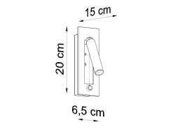 Lámparas de pared Zarenex moderno de acero - 1 fuentes luminosas 4000K - L.6,5 x A.20 cm - negro