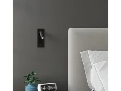 Lámparas de pared Zarenex moderno de acero - 1 fuentes luminosas 4000K - L.6,5 x A.20 cm - negro