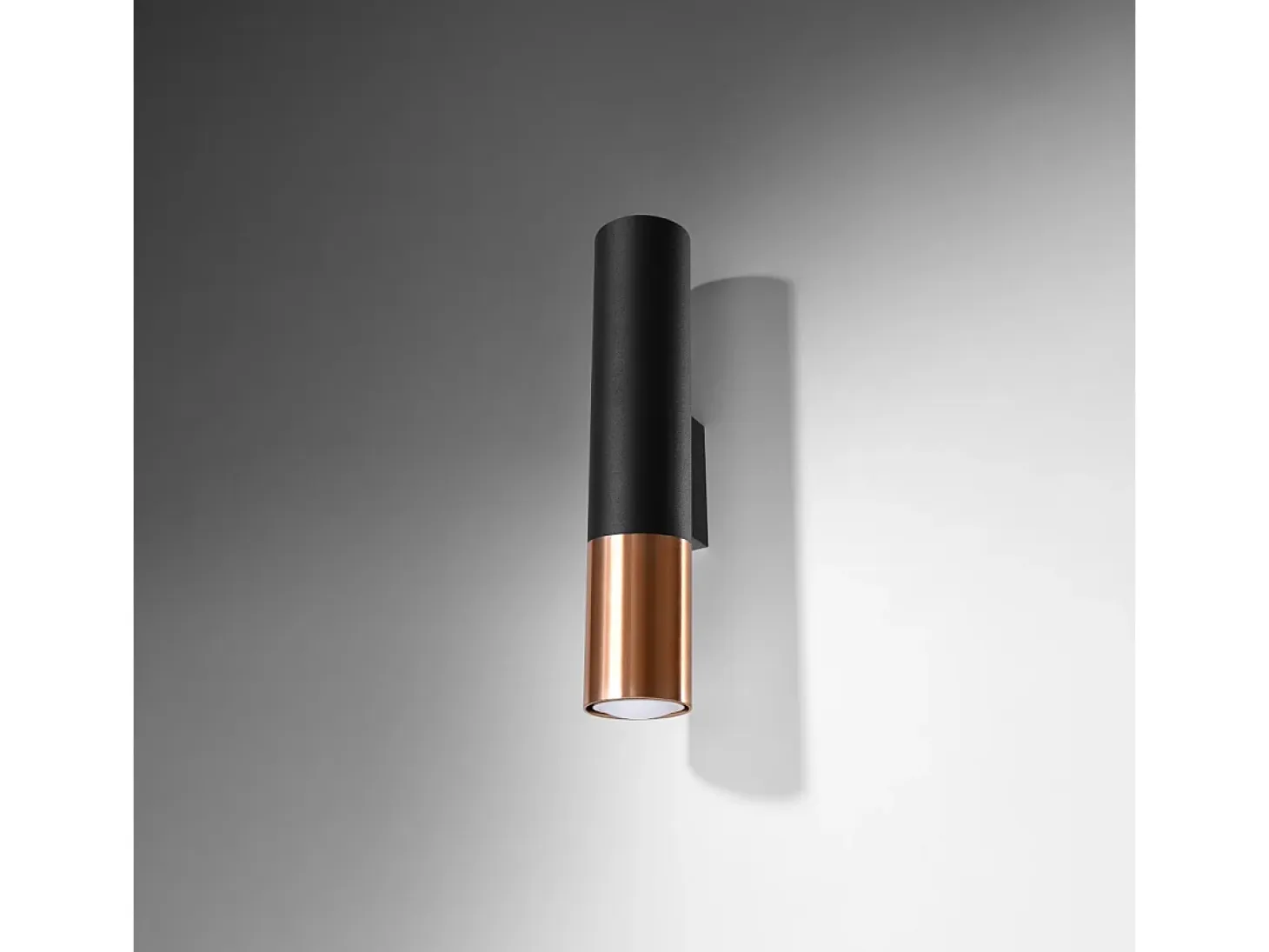 Lámparas de pared Zarpex moderno de acero - 2 fuentes luminosas 3000K - L.6 x A.29 cm - negro/cobre