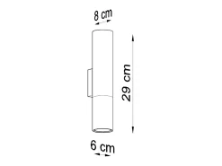 Lámparas de pared Zarpex moderno de acero - 2 fuentes luminosas 3000K - L.6 x A.29 cm - negro/cobre