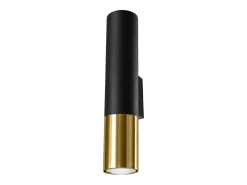 Lámparas de pared Zarpex moderno de acero - 2 fuentes luminosas 3000K - L.6 x A.29 cm - oro negro
