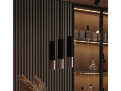 Lámparas de pared Zarpex moderno de acero - 2 fuentes luminosas 4000K - L.6 x A.29 cm - negro/cobre