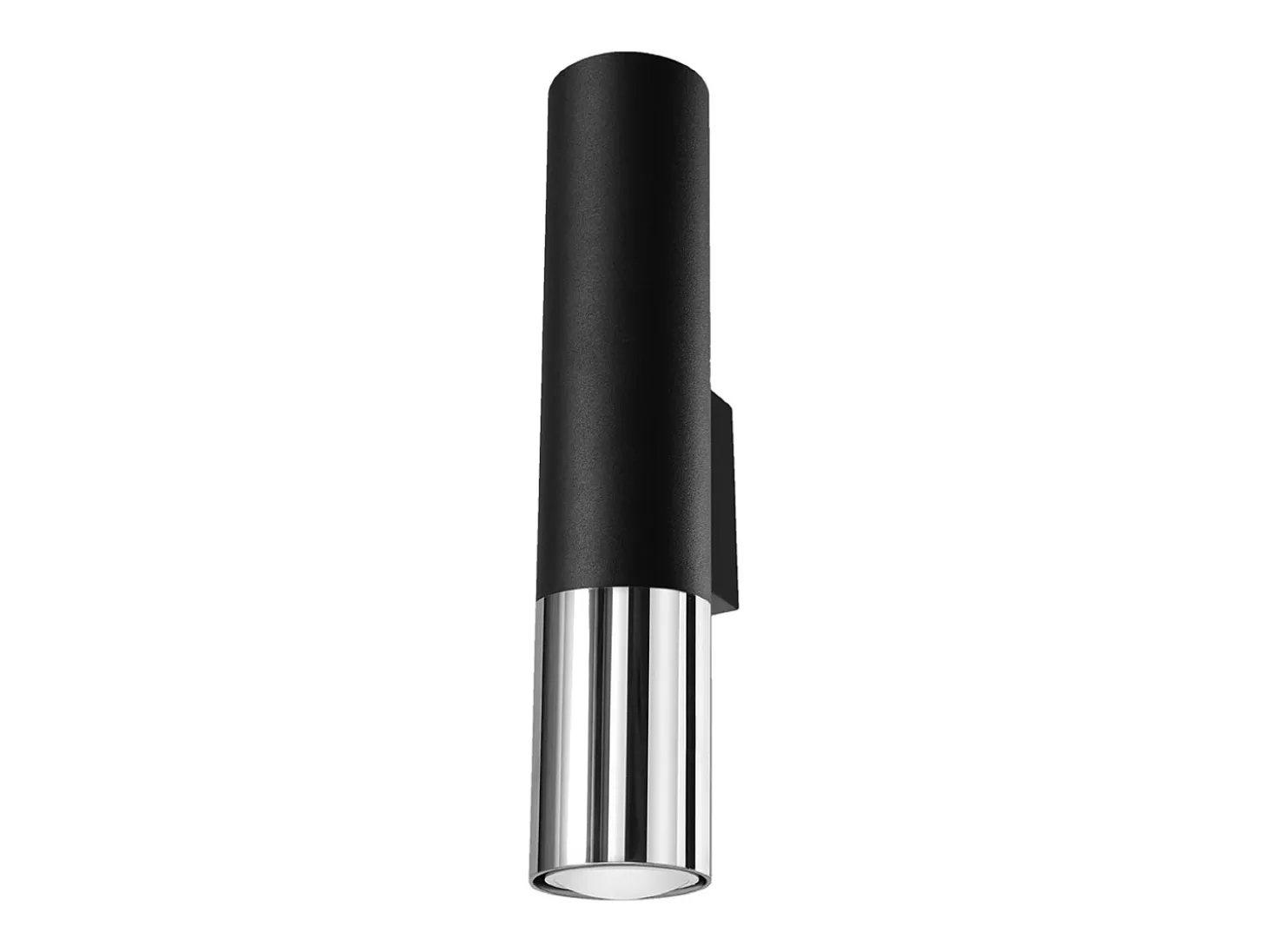 Lámparas de pared Zarpex moderno de acero - 2 fuentes luminosas 3000K - L.6 x A.29 cm - negro/cromo